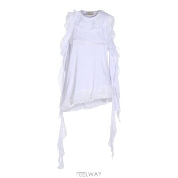 Blumarine 26FW ���縶�� ���� Ƽ���� RF6107J5003 D3102 WHITE STRASS26FW ���縶�� ���� Ƽ���� RF6107J5003 D3102 WHITE STRA