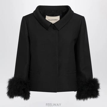 26 F/W 발렌티노 블랙 자켓 WITH A PETER PAN 카라  B0052282502