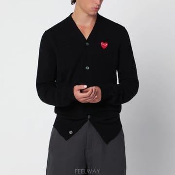 26 F/W 꼼데가르송 블랙 울 가디건 AXN008051WO-BLK B0052282518