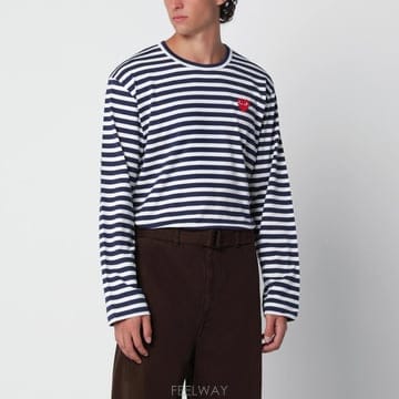 26 F/W 꼼데가르송 네이비 스트라이프 LONGSLEEVE 코튼 티 B0052282520