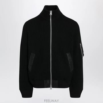 26 F/W 사카이 블랙 피셔맨 울 니트 가디건 26-04128MWO B0052282541