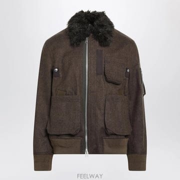 26 F/W 사카이 브라운 멜턴 울 블루종 자켓 26-04081MWO B0052282542