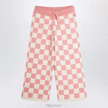 26 F/W 미니로디니 핑크 CHECKERED 오가닉 코튼 니트 팬츠 B0052282543