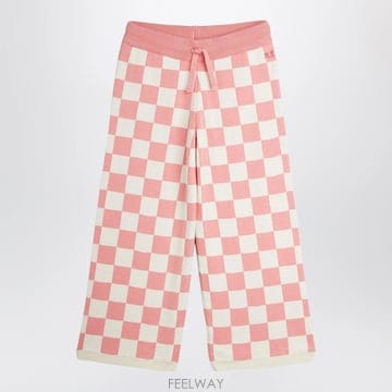 26 F/W 미니로디니 핑크 CHECKERED 오가닉 코튼 니트 팬츠 B0052282543