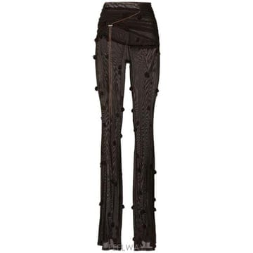 자크뮈스 Le Pantalon Espelho 비즈 메시 팬츠 브라운