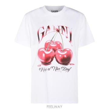 GANNI 26FW ���� ���� Ƽ���� T4004 151 Bright White26FW ���� ���� Ƽ���� T4004 151 Bright White