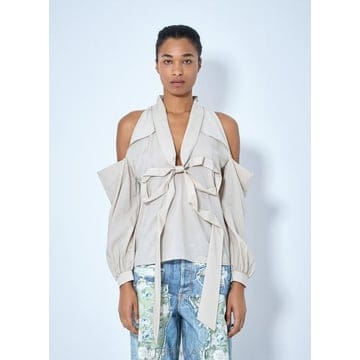 Acne 26 FW ��ũ�� ���� Bow Tie Open Shoulder Blouse acn0265015wht26 FW ��ũ�� ���� Bow Tie Open Shoulder Blouse acn0265