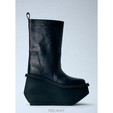 Rick Owens 26 FW �������� ���� Factory Leather Boots ric0165009blk26 FW �������� ���� Factory Leather Boots ric0165009bl
