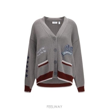 [K68]오프화이트 2FE00536T W071 여성 니트 스웨터 가디건 College Varsity Knit