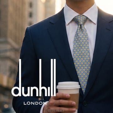 DUNHILL 던힐 실크 블루 애니멀 모티브 패턴 넥타이 8.8cm A+등급 K3483