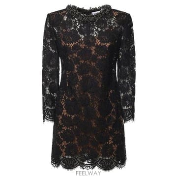 26FW 셀프 포트레이트 미디 원피스 AW26045S B BLACK