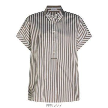 Brunello Cucinelli 26SS ���ڷ� ��ġ�ڸ� ���� MH744MP205 C024 BROWN BIANCO26SS ���ڷ� ��ġ�ڸ� ���� MH744MP205 C024 BROWN BIAN