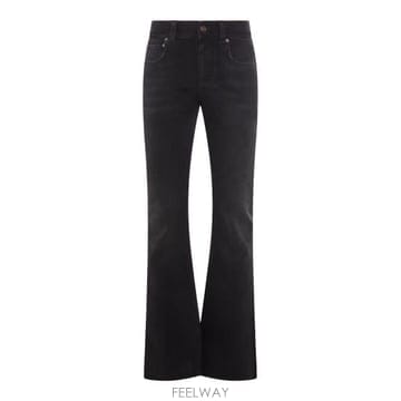 25FW 발렌시아가 슬림 핏 부츠컷 팬츠 838692 TSWC38582 BLACK