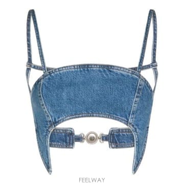 Marine Serre 26SS �������� �μҸ� Ƽ���� WTO465ACDEN0002 BL05 LIGHT BLUE26SS �������� �μҸ� Ƽ���� WTO465ACDEN0002 BL05 LIGHT