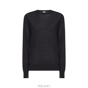 토템 Bewn fine 크루넥 스웨터 in 울 앤 실크, 블랙 252WRT0469YA0190001 TP580