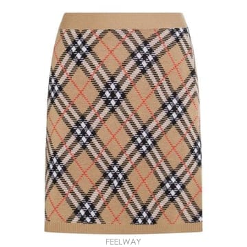 25FW 버버리 체크 울 스커트 8110604 C1309 SAND IP CHECK
