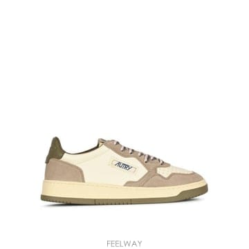 26FW 오트리 메달리스트 로우 스니커즈 AULM BW07 LEA SUEBIC WHT LICORICE