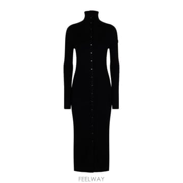 25FW 몽클레어 미디 원피스 39L00001 M1131999 Black