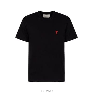 26FW 아미 스몰 하트 로고 티셔츠 BFUTS035 724001 NOIR