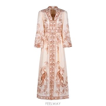 26FW 짐머만 미디 원피스 3501DSS262 CRTFL Cream Tan Floral