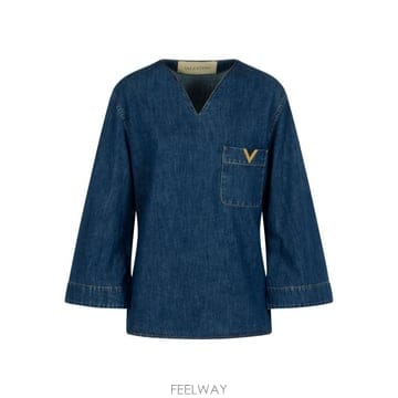 26SS 발렌티노 가라바니 셔츠 8B3DB03L9YA 558 MEDIUM BLUE DENIM