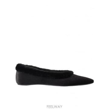 Toteme 25SS Toteme ���� ���� Ballerinas with Shearling Trim 251WAS0183F25SS Toteme ���� ���� Ballerinas with Shearling Trim 2