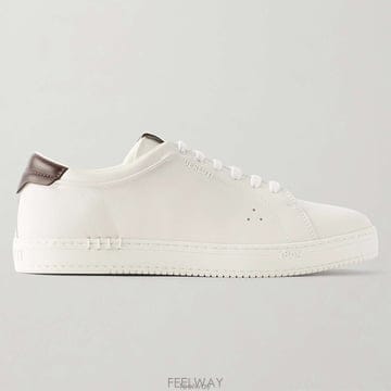26 FW 벨루티 화이트 로고 엠보스드 레더 아몬드토 컴바인 컴포트 스니커즈