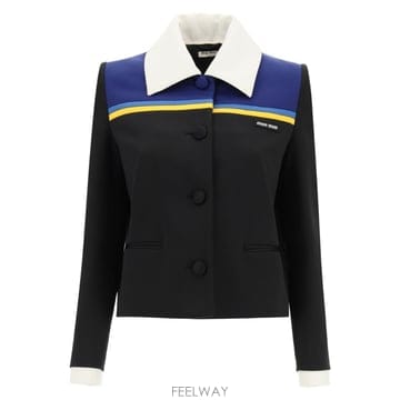 Miu Miu 21SS �̿�̿� �̿�̿� color block ���� in lux fleece MH16701YX6F098P21SS �̿�̿� �̿�̿� color block ���� in lux fleece 