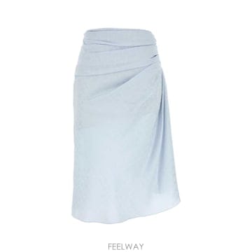 25FW 지방시 Pastel 라이트 블루 실크 스커트 BW40Y315T4451 TP577751472