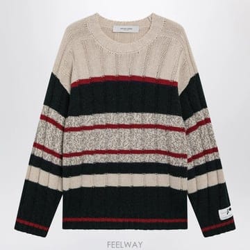 26 F/W 골든구스 멀티컬러 스트라이프 점퍼 인 알파카 블렌드 GM B0052284469