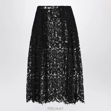 26 F/W 펜디 블랙 마크라메 레이스 스커트 FQ7762B1U2-F B0052284478