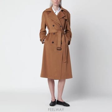 26 F/W 딸리아또레 라이트 브라운 더블브레스티드 트렌치 코트 인  B0052284490