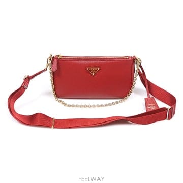Prada(프라다) 1BH171 레드 리에디션 사피아노 럭스 체인 2WAY