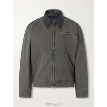 랙앤본 레더 코튼캔버스 자켓 RX1826F2KKA B0082284649