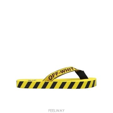 24SS Off 화이트 맨즈 OMIC002R21MAT0021810 옐로우 RUBBER FLIP FLOPS O