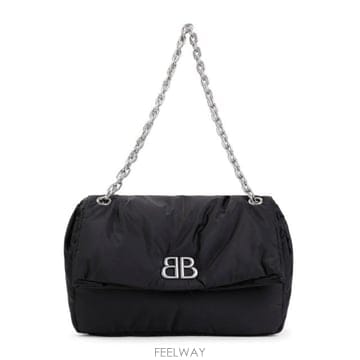 26SS 발렌시아가 블랙 나일론 미디움 Monaco 숄더 백 7659452AA6C1000 TP57818961