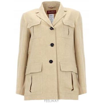 Max Mara �������� GIACCA CON COULISSE IN LINO DELAVE 2616041042600307028�������� GIACCA CON COULISSE IN LINO DELAVE 2616041042