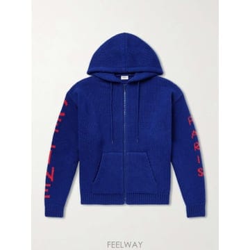 26 FW 셀린느 블루 울 니트 후드 집업 가디건 TP581402326