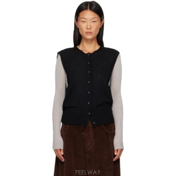 26 FW 키코 코스타디노브 블랙   그레이 길모트 코쿤 가디건 262985F095001