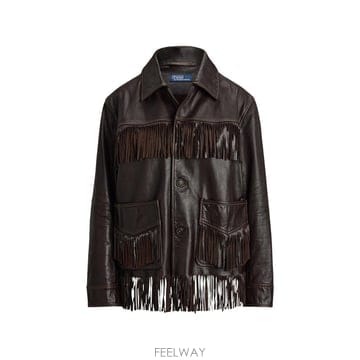 랄프로렌 FRINGETRIM 레더 셔츠 211B16687001 B0192284330