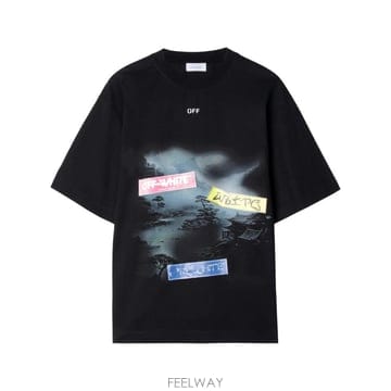 당일배송 오프화이트 그래픽 프린트 티셔츠