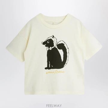 26 F/W 미니로디니 화이트 코튼 티셔츠 WITH SKUNK 프린트 B0052284513