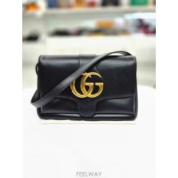 구찌 알리 GG 마몽 스몰 블랙 레더 숄더 크로스백 550129