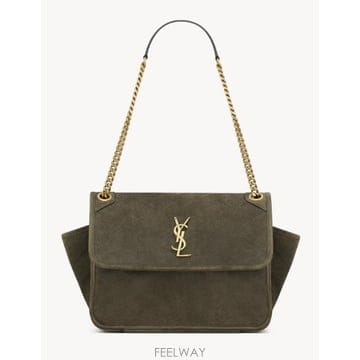 26 F/W 생로랑 백 니키 TRIPOUCH 인 스웨이드 VERDE  B0742205531