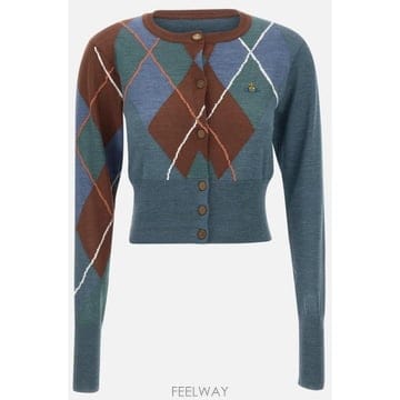 26 F/W 비비안 웨스트우드 아가일 크롭 CARDI 18030083 B0742252920