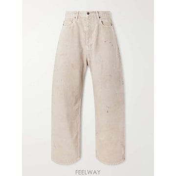 발렌시아가 와이드레그 디스트레스 페인트 진 A0099CTSWB2 B0082286239