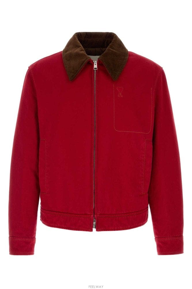 Ami �ƹ� ZIPPEDAMIDECOEURJACKETWITHVELVETCO B0442291448�ƹ� ZIPPEDAMIDECOEURJACKETWITHVELVETCO B0442291448