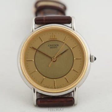 세이코 크레도르 SEIKO Credor 18K 골드 베젤 여성용 쿼츠 1271-0010