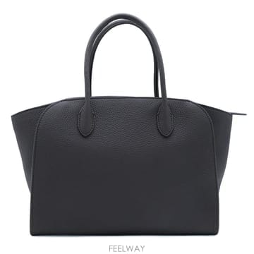 더 로우 블랙 레더 MARLO 12 탑 핸들 백 W1802L133W B0562292325