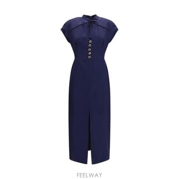 ALESSANDRA RICH �ؿ� ���¸���� AW26 �˷����� ��ġ ���� ��ư�� ��� �������� ����Ʈ�� ��ũ �̵� �巹�� FABX443�ؿ� ���¸���� AW26 �˷����� ��ġ ���� ��ư�� ��� 